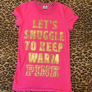 Pink “let’s snuggle to keep warm” top